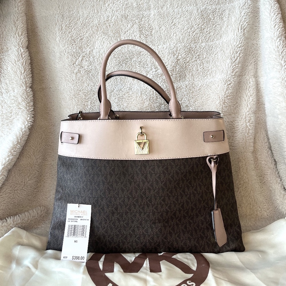 Michael Kors Women's Gramercy Large Satchel Convertible Crossbody Bag Purse Hand